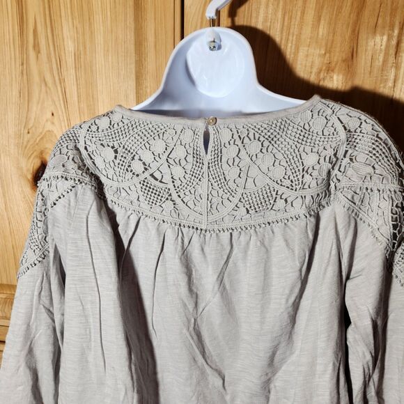 J. Jill Lace Neckline Blouse – Women’s Medium – Gray - Picture 5 of 9